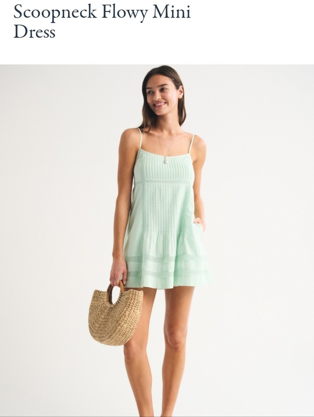 Abercrombie and Fitch Mint Green Scoopneck Flowy Mini Dress